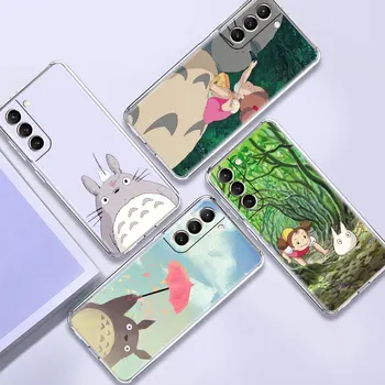 Tiszta, Puha Telefon tok Samsung Galaxy S20 Fe S21 Ultra S10 Plusz S10E S9 S8 Ütésálló védőburkolat Studio Ghibli Totoro
