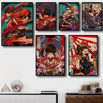 Japán Híres Anime Démon Vadász Kép Démon Pro Réteg Retro Festmény, Art Home Fali Dekoráció A Szobában Élő Minőségű Vászon Plakátok