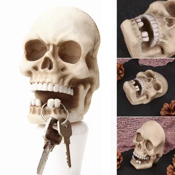 Halloween Csontváz Kulcs Birtokosa Reális Emberi Koponya Dekoráció Orsó Winder Falra Töltés Kábelek Bolt Fali Fogas