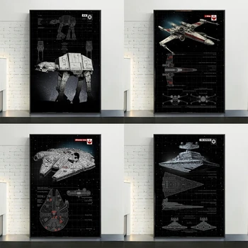 A Disney-Star Wars Millennium Falcon Vázlata Poszterek, Nyomatok, Filmet Vászon Festmények a Falon Művészeti Képek Otthoni Dekoráció