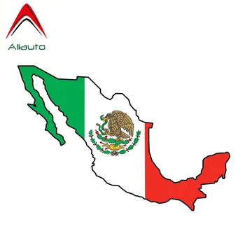 Aliauto Személyiség Kreatív Autó Matrica Mexikói Zászló Ország Térkép Vízálló Naptej Anti-UV-Matrica Tartozékok,15cm*5cm