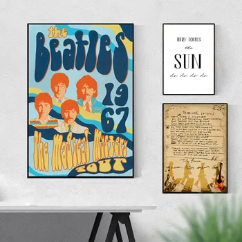 Retro 70-es évek Rock Zenekar Poszter Abbey Road Zenei Album Plakátok Rajongók Ajándékok Régi Wall Art Vászon Festmény Nyomatok Nappali Dekor