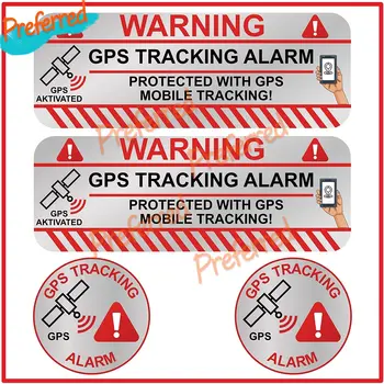 KOKOTEX GPS Autó Matrica (Pack 4) Ezüst Kis Anti-Theft Nyomkövető Riasztó Matricát Kerékpár Hajó, LAKÓKOCSI Mobil Telefon Tablet