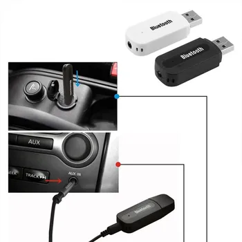 1 x USB Bluetooth Audio Vevő 3,5 mm-es AUX USB, Vezeték nélküli Bluetooth Audio Sztereó Autó Auto Zene Vevő Adapter