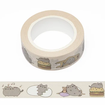 ÚJ 1DB 15mm x 10m Aranyos Kövér Kövér Macskák Állatok Scrapbook Papír Maszkoló Ragasztót Washi Tape set designer maszk