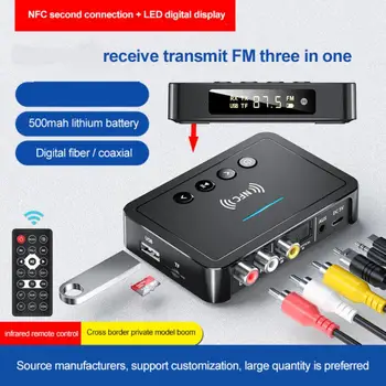 Legújabb Vevő Adó FM Sztereó AUX 3,5 mm-es Jack RCA Optikai Vezeték nélküli Kihangosító Hívás NFC Audio Adapter A TV-készülék PC Fejhallgató