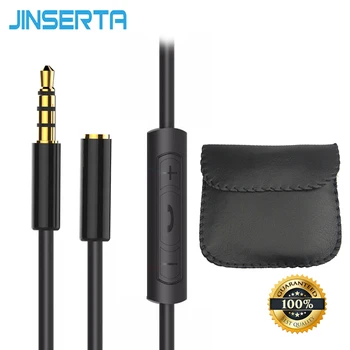 JINSERTA 3,5 mm-es Audió Fülhallgató Mikrofon, Fejhallgató Hosszabbító Kábel Adapter Mikrofon Kábelét Az iPhone 6 6 Android MP3