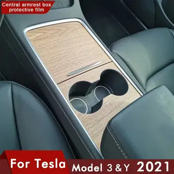 Autó Központi Vezérlő Panel Matrica a Tesla Model 3-2021 Fa Középső Konzol Tartozékok Modell Y Film Belső Fa, Gabona