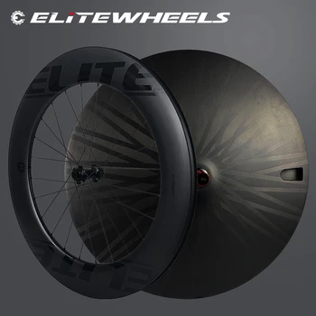 ELITEWHEELS Triatlon tárcsafék Szén-Kerékpár 25mm Széles időfutam Kerekek FIxed Gear/közúti csomópont T T Racing Bicikli Kerék
