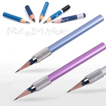 6 színű fém ceruza kiterjesztését rajz ceruzával ujja kiterjesztését ceruza csatlakozó alumínium hosszabbító rúd rúd festmény kellékek