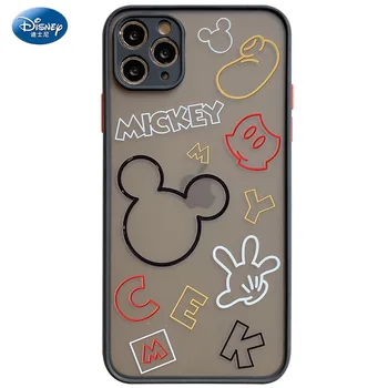 DISNEY 2021 Mickey Minnie Szilikon tok iPhone 11 Pro Xs Max iPhone 12 Pro 7 8 Plusz Hivatalos Folyékony Szilikon-360 Teljes Borító