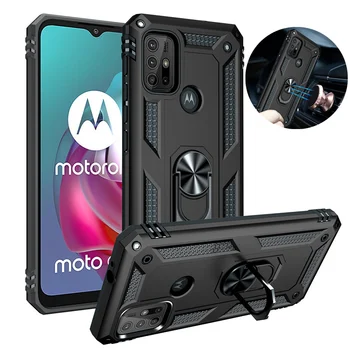 A Motorola G10 G20 G30 G50 G60 G40 Fusion Szélén, S Ügyet Luxus Autó Mágneses Gyűrű Állni Páncél Telefon Esetében a Moto G100 hátlap