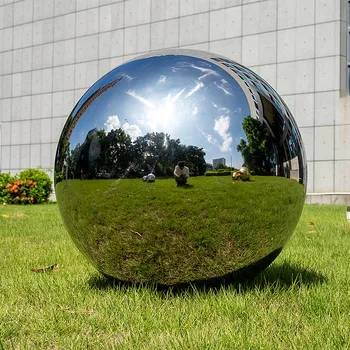 Ezüst Dia 400mm 40cm 304-es rozsdamentes acélból készült üreges golyó zökkenőmentes tükör labdát családi udvar belső dekoráció labdát úszó
