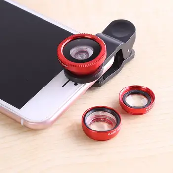 3 in 1 Mobiltelefon Lencse Kit Széles Látószögű Makró Halszem Objektívek Multifunkcionális Gyakorlati Ultra-hordozható iPhone Samsung Xiaomi
