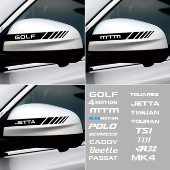 Autó Visszapillantó Tükör Matricát Volkswagen VW Golf 4/Blue Motion MTM Polo Tiguan Touran TDI R32 Caddy Passat ÁME Touareg Jetta