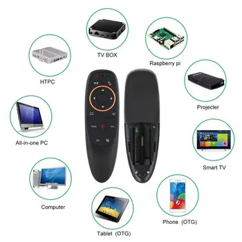 G10 Ergonomikus 2,4 GHz-es air egér, 2.4 G Wireless airmouse Giroszkóp mic IR Tanulás Android tv box