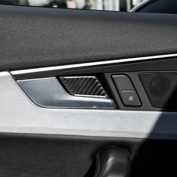 Szénszálas Autó Belső Kilincs Fedezze Dekorációs Matrica Trim Audi A4 B9 2017-2019 Ajtó Tál Tartozékok