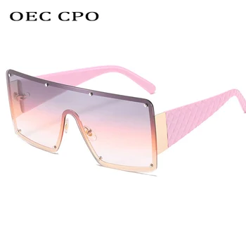 OEC CPO-2021 Új Keret nélküli Napszemüveg, Női Divat, Fém Nagy Keret, Szemüveg, Férfi Vintage keret nélküli Tükör Színek Szegecs UV-Szemüveg