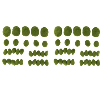 60PCS 3 Méret Mesterséges Moss Sziklák Dekoratív, Zöld Moha Golyó,A virágdísz Kertek, Ravaszkodó