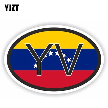 YJZT 13.8 CM*9.3 CM Személyiség Venezuela YV Ország Kód Zászló, Autó Matrica, PVC Matrica 6-0944