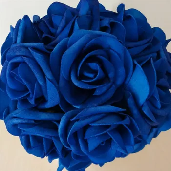 50X Royal Kék Rózsa művirágok DIY Menyasszonyi, Esküvői Csokor, Esküvői Centerpices Nagykereskedelmi Sok