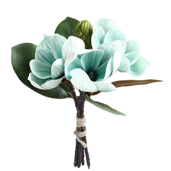 Mesterséges virág, magnólia csokor hab kiváló minőségű esküvő party esküvői asztal dekoráció egyszerű, gyönyörű, 3 virágok