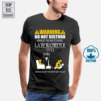 A férfiak Vicces Póló Divat Tshirt Figyelmeztetés Ne Zavarj, Miközben Nézem a Law & Order Svu-Női Póló