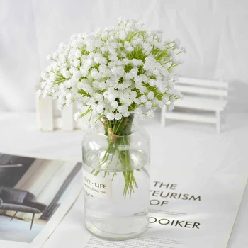 20cm Fehér Gypsophila Műanyag művirágok Hamis Virág, Esküvői Menyasszonyi Csokrok DIY Fél Otthoni Dekoráció Virág