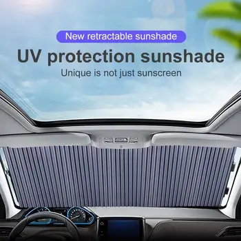 OLOMM 46cm Napernyő, Autó Behúzható Szélvédő Anti-UV Kocsi ablakán Árnyékban Autó Első Nap Blokk Automatikus Hátsó Ablak Összecsukható Függöny