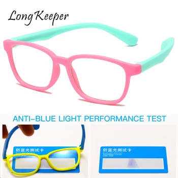 LongKeeper Gyerekek Anti Kék Fény Szemüveg Fiúk Lányok Számítógépes Szemüveg Játék Szemüveg Gyermekek Rugalmas Optikai Keret Eyeware UV400