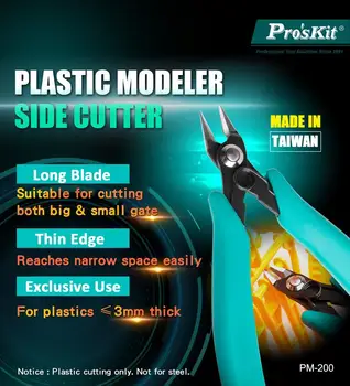 Proskit PM-200 műanyag modell speciális fogó, különleges letörés design, katonai modell akár közgyűlés eszköz, átlós vágás fogó