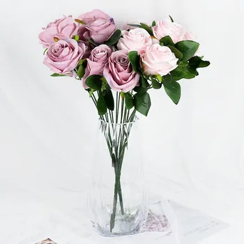 44cm Selyem Rózsa Csokor művirágok A Fejüket Otthon, Kert Őszi Dekoráció Esküvő, Születésnapi Party Kellékek Hamis Virág Ajándék