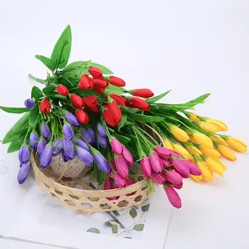 38cm Csomag Mesterséges Levendula Virágok Hamis Növény Tulipán Búza Igazi Érintse meg a Szimuláció a Virágok Otthoni Dekoráció, Csokor, Dekoráció