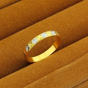 Eladó egy veszteség! Soha nem Fakul a Gyári Egyszerű Kerek Gyűrű Esküvői Buli, 24 karátos Arany, Fényes Gyűrű A Nők, mind a Férfiak Szerelmes Pár Gyűrűk