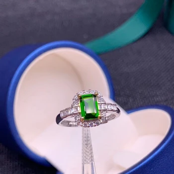 CoLife Ékszerek Vintage Diopside Gyűrű Nő, 5*7mm Természetes Smaragd Vágott Dopside Ezüst Gyűrű 925 Ezüst Diopside Ékszerek