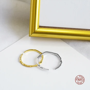 IKO Igazi 925 Sterling Ezüst Minimalizmus Geometria Szabálytalan Állítható Nyílt Gyűrűk A Nők, Ajándékok, Kiegészítők, Egyszerű Stílus