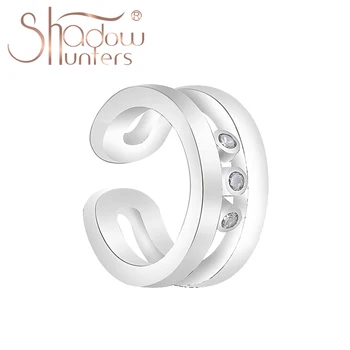 ÁRNYVADÁSZ Luxus Jewely 925 Sterling Ezüst Nyitott Gyűrű Mozgás Cirkon Ins Trendi Nők Esküvői Gyűrű, Magas Minőségű, Vízálló