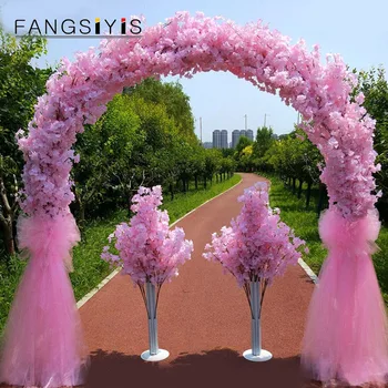 2,5 m művirág cseresznyevirág Fém Esküvői Vas Arch Stand Dekoráció DIY Esküvői boltív Backgrond Parti Út Útmutató Kellékek