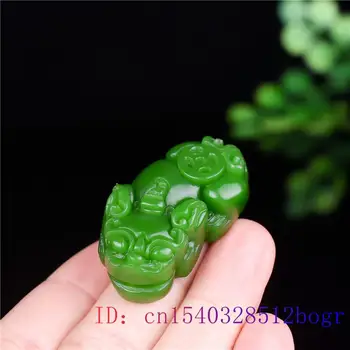 A Zöld Jade Pixiu Medál Nyaklánc Kínai Természetes Faragott Kéz Amulett Ajándékok Divat Varázsa Férfi Ékszerek Jadeite Nők