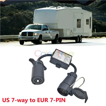 MINKET az EU-Pótkocsi Könnyű Átalakító 7 pin Lapos Aljzat (Amerikai Jármű) 7 Tűs Kerek Adapter (Európai Trailer)