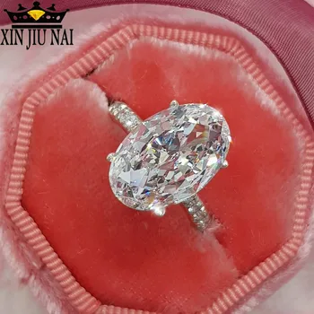 Luxus Nagy Gyémánt Női Fehér Cirkon Kő Gyűrű Divat Ezüst Színű Esküvői Ékszerek Ígéret, Eljegyzési Gyűrűk, Nők