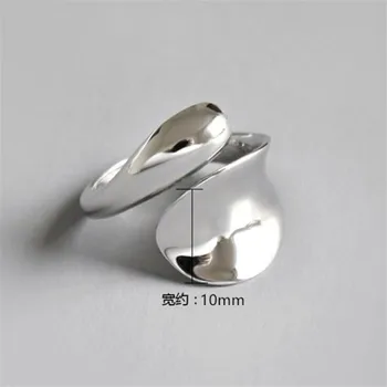 Új Gyönyörű Fényes Csepp Alakú, 925 Sterling Ezüst Ékszer Személyiség Geometriai Népszerű Nyitó Gyűrűk TYB41