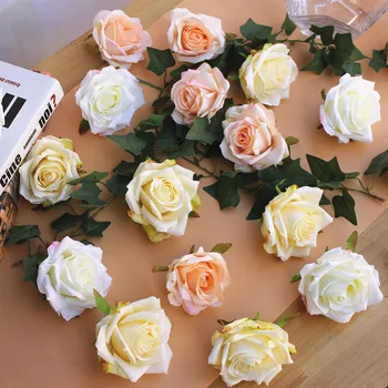 10db Nagy Szimuláció rózsa Virág Fejét Selyem Virág DIY Esküvői Virág Fal Háttér Dekoráció Rose /7cm átmérőjű selyem virág