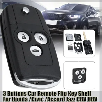 3 Gomb Autó Távoli Flip kulcstartó Esetben Shell Chip Összecsukható Kulcs Ellenőrzési Vezető Lap Honda /Civic /Accord Jazz CRV HRV