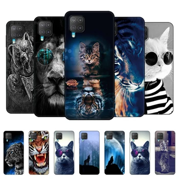 A Samsung M12 Esetben, Telefon hátlap Samsung Galaxy M12 GalaxyM12 M 12 m127 Esetben 6.5 inch fekete tpu esetben, oroszlán, tigris, farkas, macska