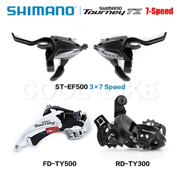 SHIMANO TOURNEY Kerékpár 7 Sebesség Váltó Kit ST EF500 Shift/fékkar FD TY500 RD TY300 Derailleurs Kerékpár Alkatrészek