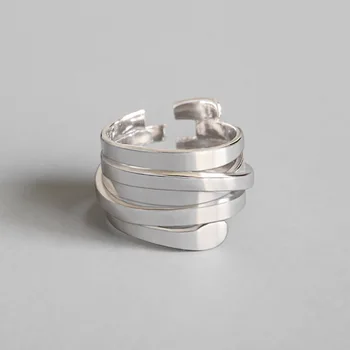 925 Sterling Ezüst többrétegű Ujj Gyűrű A Nők Eljegyzési Ékszert jz489