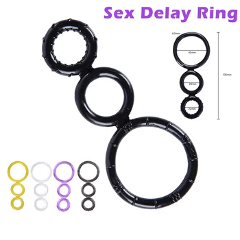 Férfi Pénisze Zár Gyűrű 3 Gyűrűk Felnőttek Szex-Játék Késleltetés Termékek Szex Játékok A Felnőtt Párok Férfi Szuper Rugalmas, Elasztikus