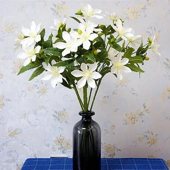 Új, 3 Fej Rotor vezeték lótusz virág, fehér selyem mesterséges virágokat, otthoni esküvői dekoráció fleur artificielle ál-flores