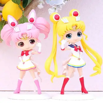 15cm Q Posket Aranyos Nagy Szemek Tsukino Usagi PVC Anime Babák Gyűjthető Q Verzió Modell Játék születésnapi ajándék